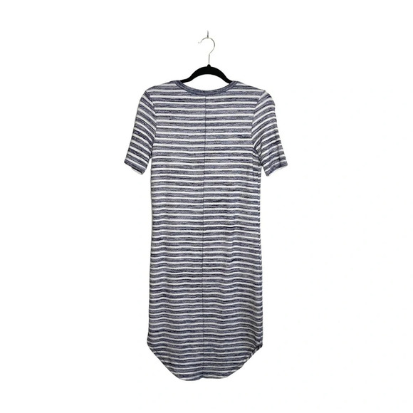 GAP Navy Blue & White Striped Brushed Round Hem Shirt Midi Dress Xsmall Women’s - Picture 5 of 10